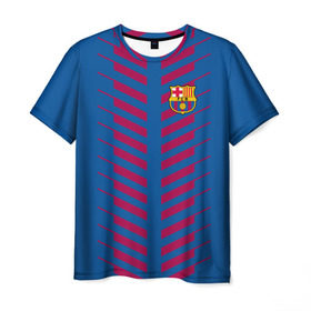 Мужская футболка 3D с принтом FC Barcelona 2018 Creative , 100% полиэфир | прямой крой, круглый вырез горловины, длина до линии бедер | Тематика изображения на принте: fc | fc barcelona | fcb | барселона | мяч | спорт | футбол | футбольный клуб