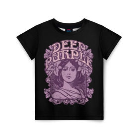 Детская футболка 3D с принтом Deep Purple , 100% гипоаллергенный полиэфир | прямой крой, круглый вырез горловины, длина до линии бедер, чуть спущенное плечо, ткань немного тянется | album | british | deep purple | england | heavy metal | rock group | альбом | англия | британская | рок группа | хеви металл