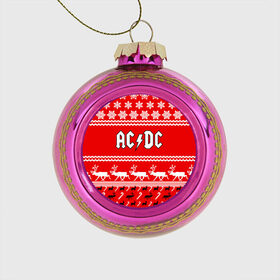 Стеклянный ёлочный шар с принтом Праздничный AC/DC , Стекло | Диаметр: 80 мм | Тематика изображения на принте: ac dc | acdc |   снежинки | ангус янг | ас дс | асдс | крис слэйд | новогодний | новый год | рождество | стиви янг | эксл роуз