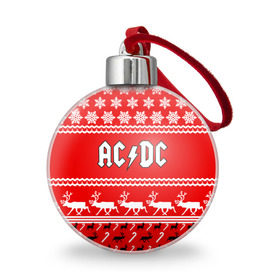 Ёлочный шар с принтом Праздничный AC/DC , Пластик | Диаметр: 77 мм | Тематика изображения на принте: ac dc | acdc |   снежинки | ангус янг | ас дс | асдс | крис слэйд | новогодний | новый год | рождество | стиви янг | эксл роуз