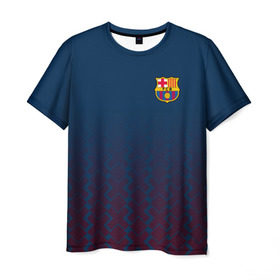 Мужская футболка 3D с принтом FC Barca 2018 Creative uniform , 100% полиэфир | прямой крой, круглый вырез горловины, длина до линии бедер | Тематика изображения на принте: fc | fc barcelona | fcb | барселона | спорт | спортивные | фк | футбол