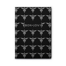 Обложка для автодокументов с принтом Bon Jovi , натуральная кожа |  размер 19,9*13 см; внутри 4 больших “конверта” для документов и один маленький отдел — туда идеально встанут права | bon | jovi | бон | джови