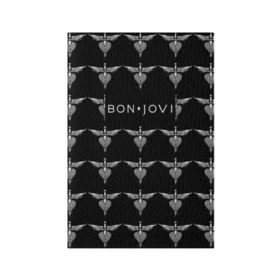 Обложка для паспорта матовая кожа с принтом Bon Jovi , натуральная матовая кожа | размер 19,3 х 13,7 см; прозрачные пластиковые крепления | bon | jovi | бон | джови