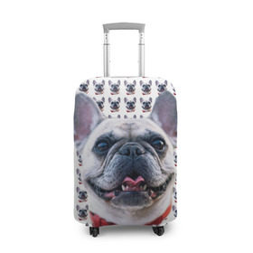 Чехол для чемодана 3D с принтом Французский бульдог , 86% полиэфир, 14% спандекс | двустороннее нанесение принта, прорези для ручек и колес | Тематика изображения на принте: бульдог | бульдожка | пес | песик | собака | французский бульдог