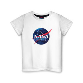 Детская футболка хлопок с принтом NASA , 100% хлопок | круглый вырез горловины, полуприлегающий силуэт, длина до линии бедер | Тематика изображения на принте: nasa | астронавт | астрофизика | космическое агенство | космонавт | космос | наса | скафандр   | шлем