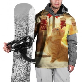 Накидка на куртку 3D с принтом Сюрпризы от Деда Мороза , 100% полиэстер |  | елка | зима | кот | котейка | кошка | мороз | новый год | снег | снежинки