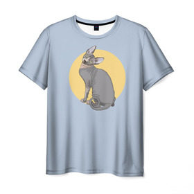 Мужская футболка 3D с принтом Сфинкс , 100% полиэфир | прямой крой, круглый вырез горловины, длина до линии бедер | киса домашние животные | кот | котик | коты | кошка | кошки