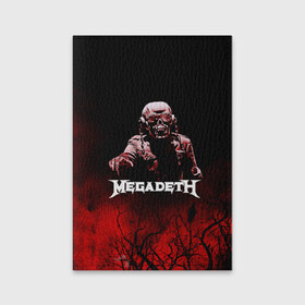 Обложка для паспорта матовая кожа с принтом Megadeth , натуральная матовая кожа | размер 19,3 х 13,7 см; прозрачные пластиковые крепления | Тематика изображения на принте: 