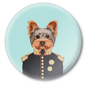 Значок с принтом Йоркширский терьер в форме ,  металл | круглая форма, металлическая застежка в виде булавки | домашние животные | пес | собака | терьер
