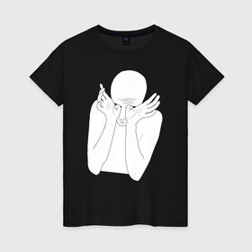 Женская футболка хлопок с принтом Хаски рэпер , 100% хлопок | прямой крой, круглый вырез горловины, длина до линии бедер, слегка спущенное плечо | рэп | рэпер | хаски