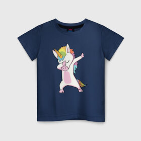 Детская футболка хлопок с принтом Единорог радуга , 100% хлопок | круглый вырез горловины, полуприлегающий силуэт, длина до линии бедер | Тематика изображения на принте: единорог | пони