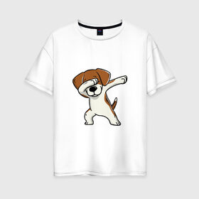 Женская футболка хлопок Oversize с принтом Год собаки , 100% хлопок | свободный крой, круглый ворот, спущенный рукав, длина до линии бедер
 | год собаки | даб 