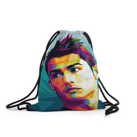 Рюкзак-мешок 3D с принтом Cristiano Ronaldo , 100% полиэстер | плотность ткани — 200 г/м2, размер — 35 х 45 см; лямки — толстые шнурки, застежка на шнуровке, без карманов и подкладки | криштиану | реал мадрид | роналду