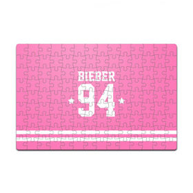 Пазл магнитный 126 элементов с принтом Bieber Team Pink , полимерный материал с магнитным слоем | 126 деталей, размер изделия —  180*270 мм | Тематика изображения на принте: bieber | justin bieber | бибер | джастин бибер