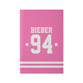 Обложка для паспорта матовая кожа с принтом Bieber Team Pink , натуральная матовая кожа | размер 19,3 х 13,7 см; прозрачные пластиковые крепления | Тематика изображения на принте: bieber | justin bieber | бибер | джастин бибер