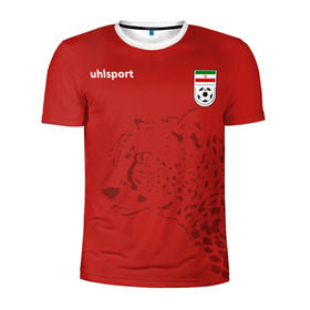 Мужская футболка 3D спортивная с принтом Иран, форма , 100% полиэстер с улучшенными характеристиками | приталенный силуэт, круглая горловина, широкие плечи, сужается к линии бедра | Тематика изображения на принте: fifa | леопард | фифа | флаг | чемпионат мира