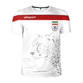 Мужская футболка 3D спортивная с принтом Иран, форма , 100% полиэстер с улучшенными характеристиками | приталенный силуэт, круглая горловина, широкие плечи, сужается к линии бедра | Тематика изображения на принте: fifa | леопард | фифа | чемпионат мира