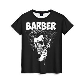Женская футболка 3D с принтом БАРБЕР 2-х сторонняя , 100% полиэфир ( синтетическое хлопкоподобное полотно) | прямой крой, круглый вырез горловины, длина до линии бедер | Тематика изображения на принте: barbershop | барбер | барбершоп