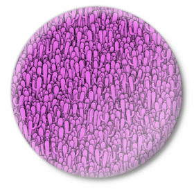 Значок с принтом Розовые кактусы ,  металл | круглая форма, металлическая застежка в виде булавки | Тематика изображения на принте: гламур | гламурный | кактус | колючки | мексика | паттерн | пустыня | растения | розовый | шипы