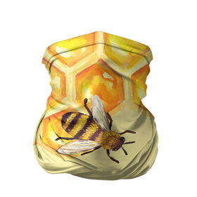Бандана-труба 3D с принтом Любители меда , 100% полиэстер, ткань с особыми свойствами — Activecool | плотность 150‒180 г/м2; хорошо тянется, но сохраняет форму | крылья | мед | насекомое | полет | природа | пчелы | улей | цветное | яркое
