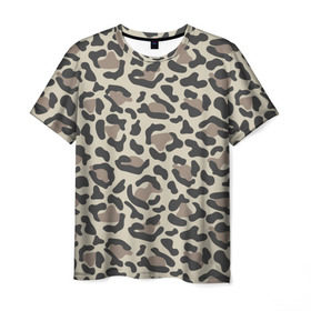 Мужская футболка 3D с принтом Шкура гепарда , 100% полиэфир | прямой крой, круглый вырез горловины, длина до линии бедер | Тематика изображения на принте: гепард
