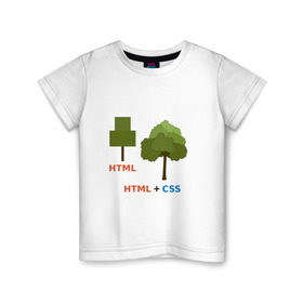 Детская футболка хлопок с принтом Веб-дизайнеры html + css , 100% хлопок | круглый вырез горловины, полуприлегающий силуэт, длина до линии бедер | css | html | веб дизайн | дерево | дизайн | программирование | программист