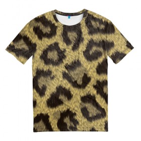 Мужская футболка 3D с принтом Шкура гепарда , 100% полиэфир | прямой крой, круглый вырез горловины, длина до линии бедер | Тематика изображения на принте: 