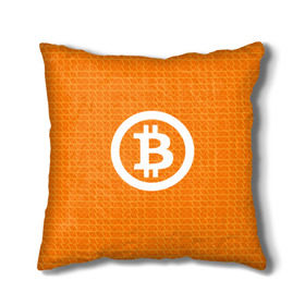 Подушка 3D с принтом BITCOIN , наволочка – 100% полиэстер, наполнитель – холлофайбер (легкий наполнитель, не вызывает аллергию). | состоит из подушки и наволочки. Наволочка на молнии, легко снимается для стирки | bitcoin | btc | coin | crypto | ethereum | money | orange | биткоин | валюта | деньги | известные | криптовалюта | логотип | монета | надписи.cash | оранжевый | цвет | цифровое золото | эфир