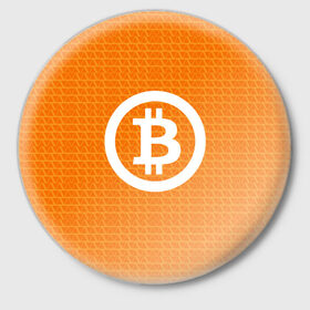 Значок с принтом BITCOIN ,  металл | круглая форма, металлическая застежка в виде булавки | bitcoin | btc | coin | crypto | ethereum | money | orange | биткоин | валюта | деньги | известные | криптовалюта | логотип | монета | надписи.cash | оранжевый | цвет | цифровое золото | эфир