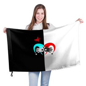 Флаг 3D с принтом Алиса , 100% полиэстер | плотность ткани — 95 г/м2, размер — 67 х 109 см. Принт наносится с одной стороны | бэнд | метал | панк | постпанк | рок группа | ссср | хард | хеви