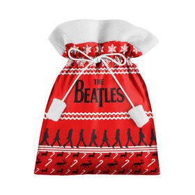 Подарочный 3D мешок с принтом Праздничный The Beatles , 100% полиэстер | Размер: 29*39 см | Тематика изображения на принте: beatles | the beatles | бител | битлз | битлс | битлы | группа | джон леннон | джордж харрисон | жуки | знак | красный | ливерпульская четвёрка | мерсибит | надпись | новогодний | новый год | пол маккартни | поп
