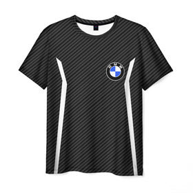Мужская футболка 3D с принтом BMW Motorsport Carbon , 100% полиэфир | прямой крой, круглый вырез горловины, длина до линии бедер | bmw | bmw motorsport | bmw performance | carbon | m | motorsport | performance | sport | бмв | карбон | моторспорт | спорт