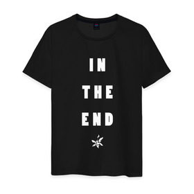 Мужская футболка хлопок с принтом Linkin Park - In The End (Black & White) , 100% хлопок | прямой крой, круглый вырез горловины, длина до линии бедер, слегка спущенное плечо. | 0x000000123 | black | chester bennington | linkin park | lp | meteora | линкин парк | метеора | честер беннингтон
