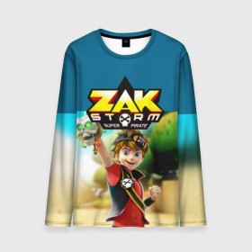 Мужской лонгслив 3D с принтом Zak Storm_2 , 100% полиэстер | длинные рукава, круглый вырез горловины, полуприлегающий силуэт | zak storm | дети | зак шторм | мультик | мультики | мультфильм | мультфильмы | сёрфинг