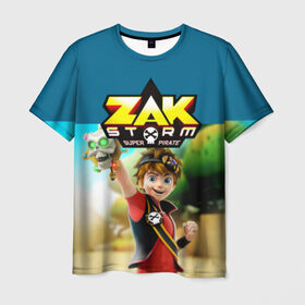 Мужская футболка 3D с принтом Zak Storm_2 , 100% полиэфир | прямой крой, круглый вырез горловины, длина до линии бедер | zak storm | дети | зак шторм | мультик | мультики | мультфильм | мультфильмы | сёрфинг
