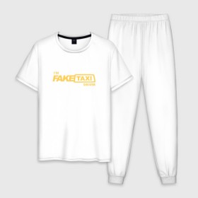 Мужская пижама хлопок с принтом FakeTaxi , 100% хлопок | брюки и футболка прямого кроя, без карманов, на брюках мягкая резинка на поясе и по низу штанин
 | 