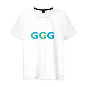 Мужская футболка хлопок с принтом Геннадий Головкин , 100% хлопок | прямой крой, круглый вырез горловины, длина до линии бедер, слегка спущенное плечо. | ggg | golovkin | геннадий | головкин | казахстан | кз