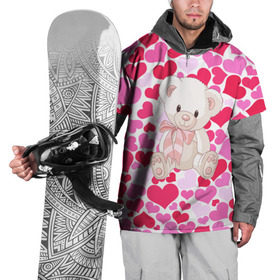 Накидка на куртку 3D с принтом Белый Мишка , 100% полиэстер |  | Тематика изображения на принте: 14 февраля | bear | love | teddy | абстракция | арт | девушкам | день всех влюбленных | день святого валентина | животные | медведь | милые | мишка | сердечки | тедди