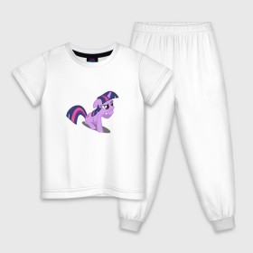 Детская пижама хлопок с принтом My little pony Твайлайт Спаркл , 100% хлопок |  брюки и футболка прямого кроя, без карманов, на брюках мягкая резинка на поясе и по низу штанин
 | my little pony | твайлайт спаркл