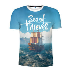 Мужская футболка 3D спортивная с принтом Sea of Thieves , 100% полиэстер с улучшенными характеристиками | приталенный силуэт, круглая горловина, широкие плечи, сужается к линии бедра | pirates | sea of thieves | пираты