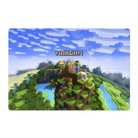 Магнитный плакат 3Х2 с принтом Максим - Minecraft , Полимерный материал с магнитным слоем | 6 деталей размером 9*9 см | Тематика изображения на принте: крипер | майнкрафт
