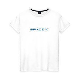Женская футболка хлопок с принтом SpaceX , 100% хлопок | прямой крой, круглый вырез горловины, длина до линии бедер, слегка спущенное плечо | Тематика изображения на принте: 9 | bfr | elon musk | falcon | heavy | день космонавтики | илон маск | космические путешествия | космос | наука | ракета | ракетоноситель | реактивная тяга | фалькон
