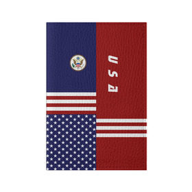 Обложка для паспорта матовая кожа с принтом USA (США) , натуральная матовая кожа | размер 19,3 х 13,7 см; прозрачные пластиковые крепления | Тематика изображения на принте: us | usa | америка | американец | американка | американцы | америки | герб | доллар | знак | надпись | патриот | полосы | символ | соединенные | страна | сша | флаг | флага | цвета | штаты