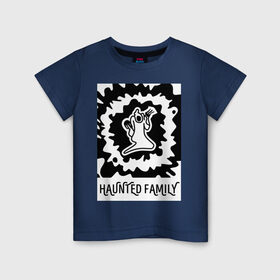 Детская футболка хлопок с принтом Haunted Family , 100% хлопок | круглый вырез горловины, полуприлегающий силуэт, длина до линии бедер | Тематика изображения на принте: 