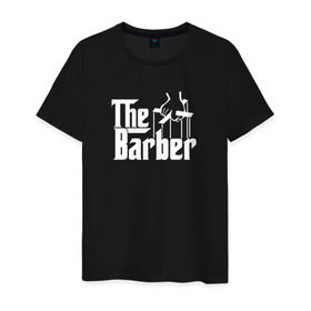 Мужская футболка хлопок с принтом The Barber godfather , 100% хлопок | прямой крой, круглый вырез горловины, длина до линии бедер, слегка спущенное плечо. | barber | barbershop | hair | style | барбер | барбершоп | стиль