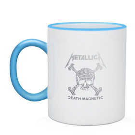 Кружка двухцветная с принтом Metallica, death magnetic , керамика | объем — 330 мл, диаметр — 80 мм. Цветная ручка и кайма сверху, в некоторых цветах — вся внутренняя часть | metallica | джеймс хэтфилд | кирк хэмметт | ларс ульрих | металлика | роберт трухильо | рок группа