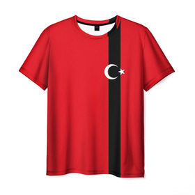 Мужская футболка 3D с принтом Турция лента , 100% полиэфир | прямой крой, круглый вырез горловины, длина до линии бедер | tr | tur | анкара | герб | государство | знак | надпись | патриот | полосы | республика | символ | стамбул | страна | турецкая | турецкий | турки | турок | турция | турчанка | флаг | флага | цвета
