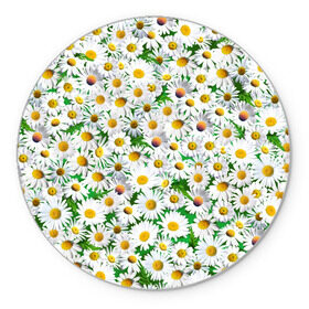 Коврик круглый с принтом Ромашки , резина и полиэстер | круглая форма, изображение наносится на всю лицевую часть | chamomile | daisies | flowers | nature | природа | растения | ромашки | текстура | цветы