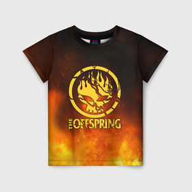 Детская футболка 3D с принтом The Offspring , 100% гипоаллергенный полиэфир | прямой крой, круглый вырез горловины, длина до линии бедер, чуть спущенное плечо, ткань немного тянется | the offspring | офспринг | оффспринг | рок