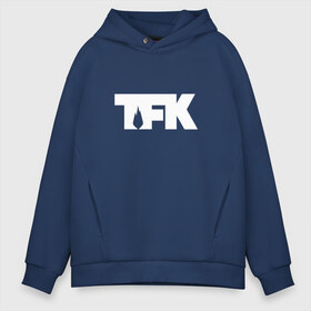 Мужское худи Oversize хлопок с принтом TFK logo white , френч-терри — 70% хлопок, 30% полиэстер. Мягкий теплый начес внутри —100% хлопок | боковые карманы, эластичные манжеты и нижняя кромка, капюшон на магнитной кнопке | tfk | thousand foot krutch